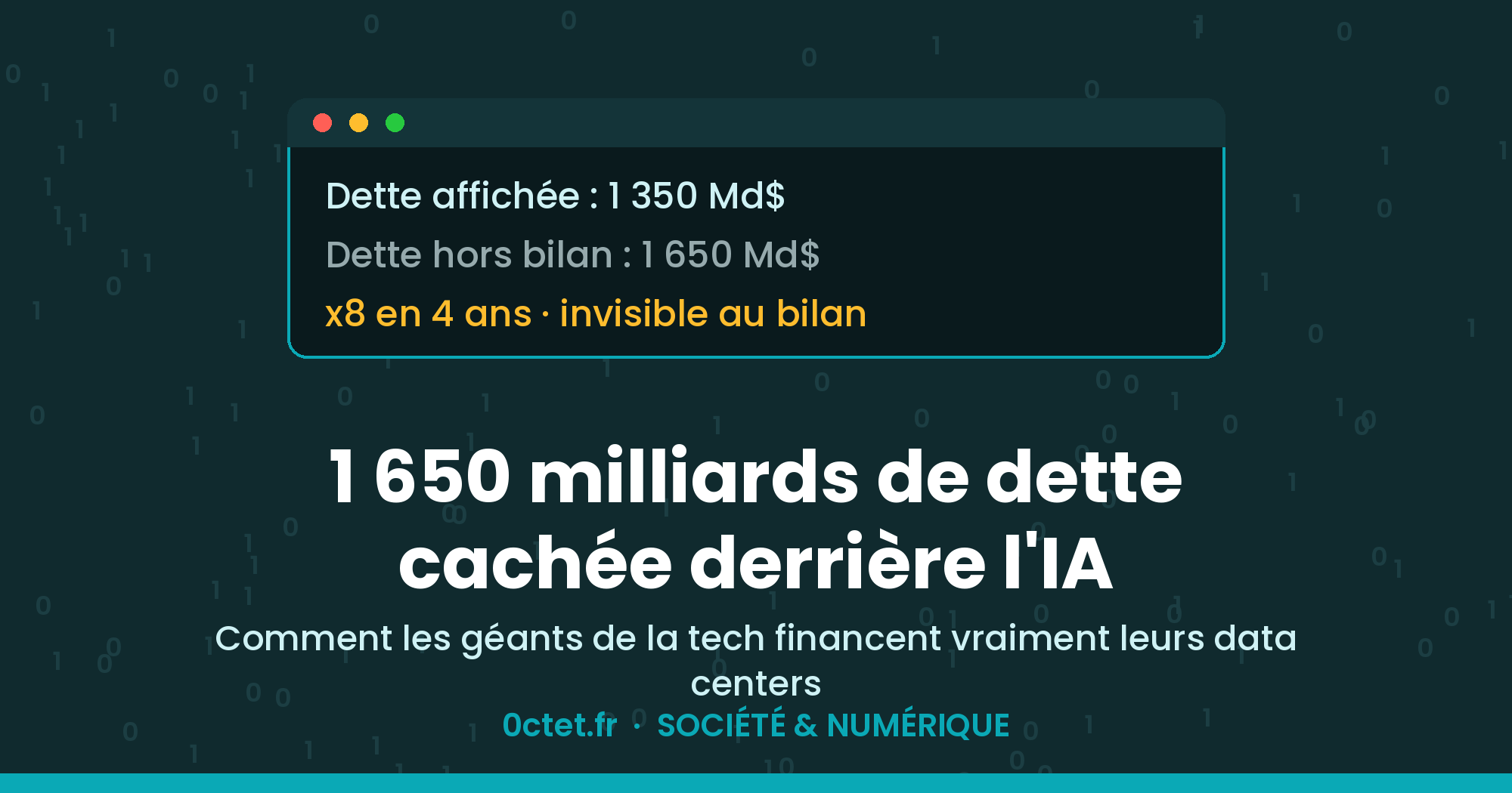 1 650 milliards de dette cachée : comment les géants de la tech financent vraiment l'IA