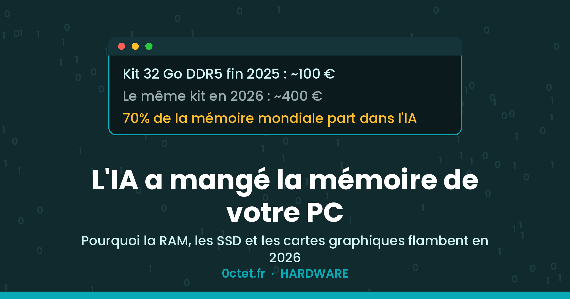 Pourquoi votre prochain PC va coûter plus cher : l'IA a mangé la mémoire