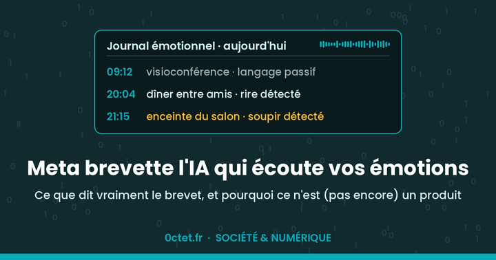 Meta brevette une IA qui vous écoute toute la journée et tient le journal de vos émotions